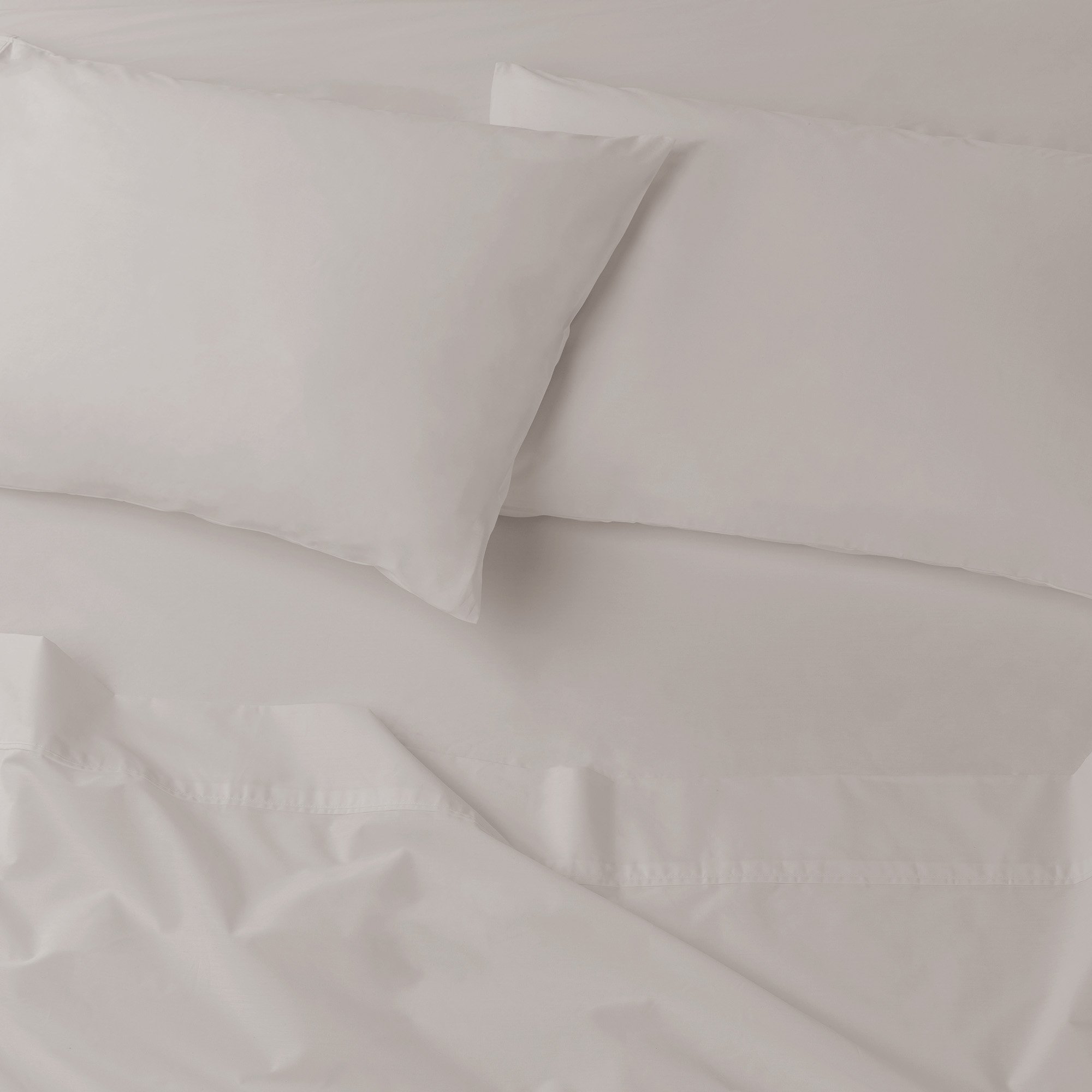 Drap plat Prima de 200 fils au pouce carré — collection argentée vue du dessus