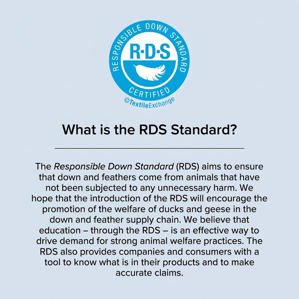 Responsible Down Standard certification and animal welfare explanation