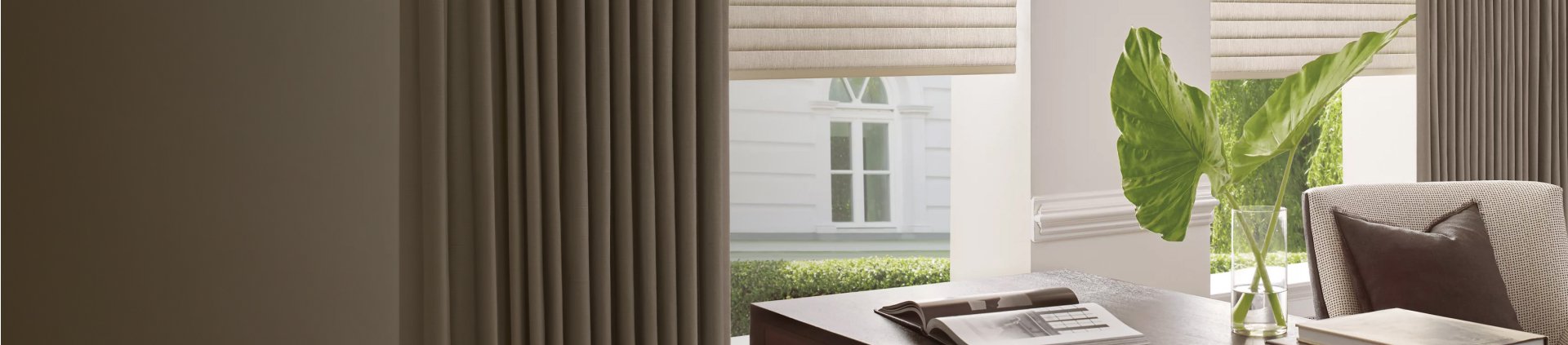 Elegant window coverings in a bright interior.