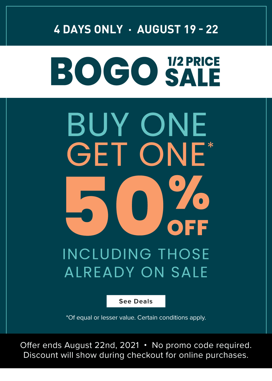 4 Days Only - 1/2 PRICE EVENT - Buy one item & get the 2nd at ...