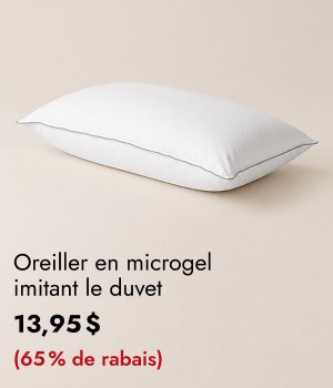 Oreiller en microgel imitant le duvet