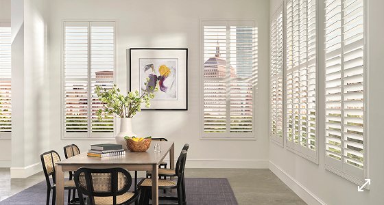 Sheer shades in a bright kitchen